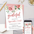 elegant floral appreciation event invitation for grateful for you staff teacher employee appreciation luncheon